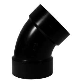 IPEX 027244 Pipe Elbow, 4 in, Hub, 45 deg Angle, ABS, SCH 40 Schedule