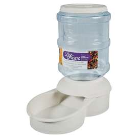 Aspenpet 24308 Pet Feeder, 5 lb Volume, Plastic, Bleached Linen