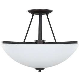 Canarm New Yorker Series ISF256A03ORB Semi-Flush Bowl Ceiling Fixture, 120 V, 300 W, 3-Lamp, Type A Lamp, Steel Fixture