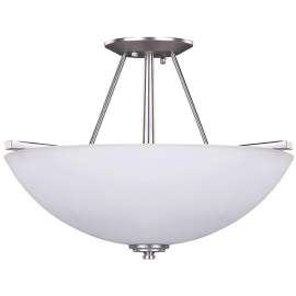 Canarm New Yorker Series ISF256A03BPT Semi-Flush Mount Light, 120 V, 300 W, 3-Lamp, Brushed Pewter Fixture