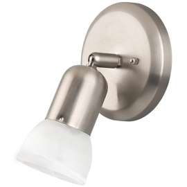 CANARM ICW9151 Track Lighting Fixture, 1-Lamp, Alabaster Glass, Brushed Pewter