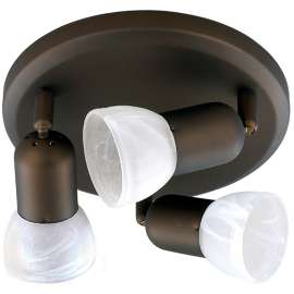 Canarm Jasper Series ICW93ORB Track Light Fixture, 180 W, 3-Lamp, A15, R16 Lamp, Steel Track, Steel Head, Ceiling, Wall