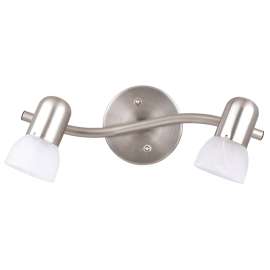 CANARM IT9251 Track Lighting Fixture, 2-Lamp, Alabaster Glass, Brushed Pewter