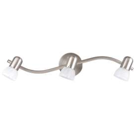 CANARM IT9351 Track Lighting Fixture, 3-Lamp, Alabaster Glass, Brushed Pewter