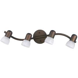 Canarm Jasper Series IT94ORB Track Light Fixture, 240 W, 4-Lamp, A15, R16 Lamp, Steel Track, Steel Head, Ceiling, Wall