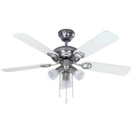 CANARM Jasper Series CF42JAS5BPT Ceiling Fan, 5-Blade, Walnut/White Blade, 42 in Sweep, 3-Speed, With Lights: Yes