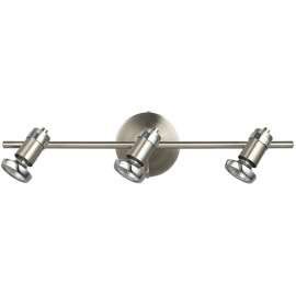 CANARM IT391A03BCH10 Track Lighting Fixture, 3-Lamp, Brushed Pewter/Chrome