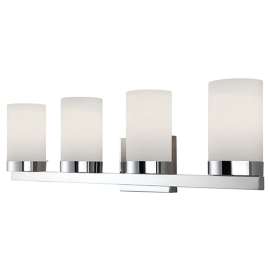 CANARM IVL429A04CH Vanity Light, 100 W, 4-Lamp, A Lamp, Steel Fixture, Chrome Fixture