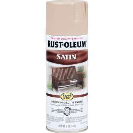 RUST-OLEUM STOPS RUST 276271 Enamel Paint, Low Satin, French Beige, 12 oz, Aerosol Can