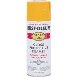RUST-OLEUM STOPS RUST 298537 Protective Enamel Spray Paint, Gloss, Tuscan Sun, 12 oz, Aerosol Can