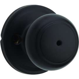Weiser Troy Series 9GA3310-009 Privacy Door Knob, 2-1/16 in Dia Knob, Matte Black