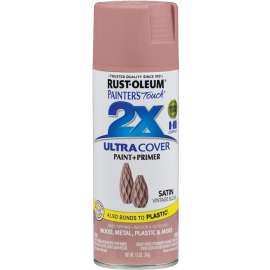 RUST-OLEUM PAINTER'S Touch 299887 Satin Spray Paint, Satin, Vintage Blush, 12 oz, Aerosol Can