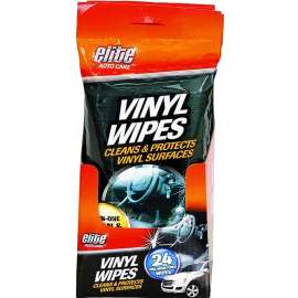 Elite Auto Care 8912 Vinyl Wipes, Effective to Remove: Dirt, Grime, 24-Wipes