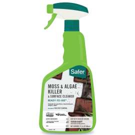 Safer 5325-6 Moss and Algae Killer, Liquid, Spray Application, 32 oz Bottle
