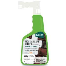 Safer 5324-6A Moss and Algae Killer and Surface Cleaner, Liquid, Spray Application, 32 fl-oz