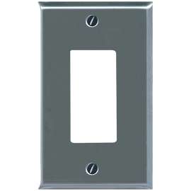 ATRON Traditional 2-161R Wallplate, 4-15/16 in L, 2-7/8 in W, 1 -Gang, Metal, Chrome