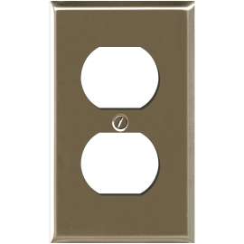 ATRON Traditional 2167DBN Wallplate, 1 -Gang, Metal, Satin Nickel