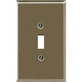 ATRON Traditional 2167TBN Wallplate, 4-3/4 in L, 3 in W, 1 -Gang, Metal, Satin Nickel
