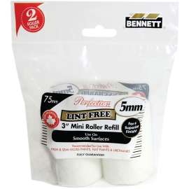 BENNETT 2X3IN LF LO-PK Roller Refill, 5 mm Thick Nap, 75 mm L, Fabric Cover