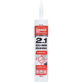 LePage SEAL & BOND 1910257 Kitchen and Bath Sealant, White, 295 mL Cartridge