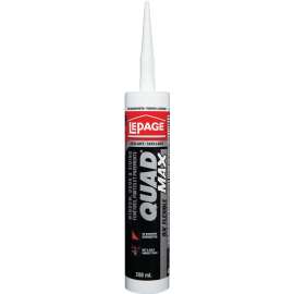 LePage Quad 1869817 Sealant, Black, 24 hr Curing, 18 to 60 deg C, 280 mL Cartridge