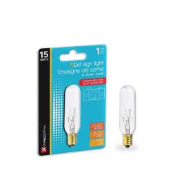 Xtricity 1-63070 Incandescent Bulb, 15 W, T6 Lamp, Candelabra Lamp Base, 90 Lumens, 2700 K Color Temp