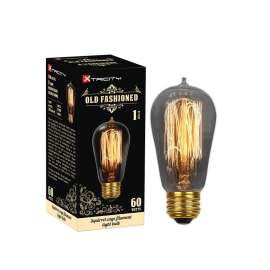 Xtricity 1-63106 Incandescent Bulb, 60 W, S Lamp, Medium Lamp Base, 220 Lumens, Smoke Light, 3000 hr Average Life