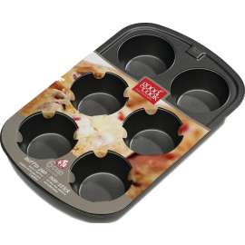 Goodcook 04030 Muffin Pan, Round Impressions, Steel, 6-Compartment, Dishwasher Safe: Yes, 14-1/2 in L, 8-1/2 in W