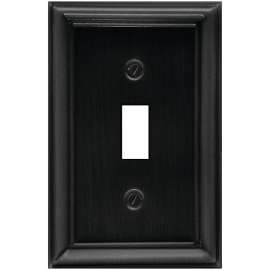 ATRON 2-204T Wallplate, 1 -Gang, Metal, Pewter