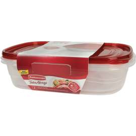 Rubbermaid 1787832 Food Container Set, 1 gal Capacity, Plastic, Clear