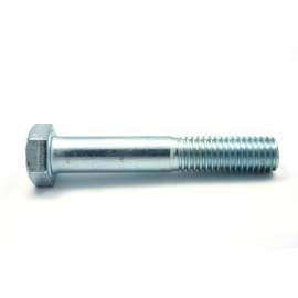 Reliable HC2Z38412L Hex Bolt, 3/8-16 Thread, 4-1/2 in OAL, 2 Grade, Steel, Zinc, Coarse, Partial Thread