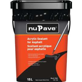 Techniseal nuPave 132-126 Acrylic Sealant, Liquid, Black, 15 L