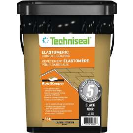 Techniseal RoofKeeper Series 140-305 Elastomeric Protective Coating, Black, 15 L