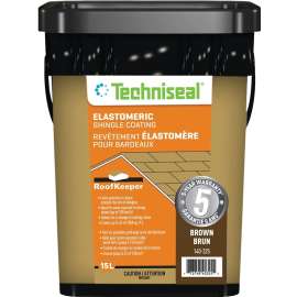 Techniseal RoofKeeper Series 140-325 Elastomeric Protective Coating, Brown, 15 L