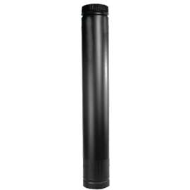 SELKIRK DSP7TL Stove Pipe, 7 in ID x 7-1/2 in OD Dia, 38 to 68 in L, Aluminized Steel/Stainless Steel, Black