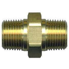 Fairview 122-BP Hex Pipe Nipple, 1/4 in, NPT, Brass, 1200 psi Pressure