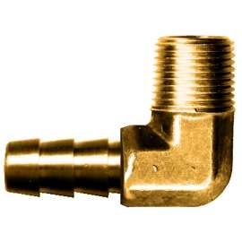 Fairview 139 Series 139-5BP Pipe Elbow, 90 deg Angle, 5/16 x 1/4 in, Barbx MPT, Brass