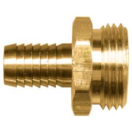 Fairview 193-6P Water Hose Connector, 3/8 in, Hose Barb x Male, Brass