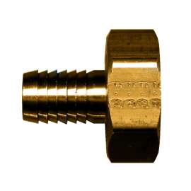 Fairview 195-6P Water Hose Connector, 3/8 in, Hose Barb x Female, Brass