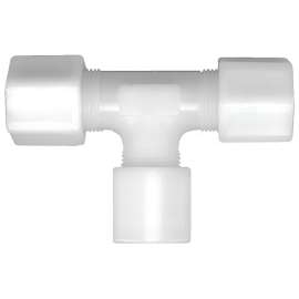 Fairview 564-6P Union Pipe Tee, 3/8 in, Compression, Nylon, 50 psi Pressure