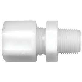 Fairview 568-4BP Pipe Connector, 1/4 in, Tube x NPT, Nylon, 50 psi Pressure