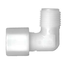 Fairview 569-4BP Pipe Elbow, 1/4 in, Compression x NPT, 90 deg Angle, Nylon, 50 psi Pressure