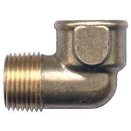 Fairview 116-BP Street Pipe Elbow, 1/4 in, FPT x MPT, 90 deg Angle, Brass, 1200 psi Pressure