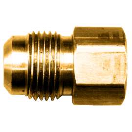 Fairview 46-6CP Pipe Connector, 3/8 in, Flare x FIP, Brass, 1000 psi Pressure