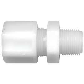 Fairview 500 Series 568-4CP Connector Tube, 1/4 x 3/8 in, Compression x Male, Nylon