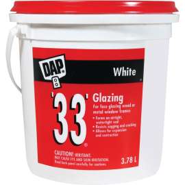 DAP 33 71090 Glazing Compound, Paste, Slight, Off-White/White, 3.78 L Pail