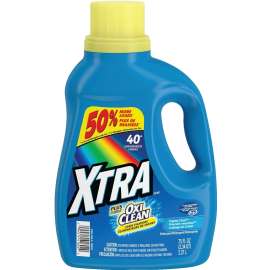 XTRA 41602 Laundry Detergent, 75 oz Bottle, Liquid, Clean Crystal
