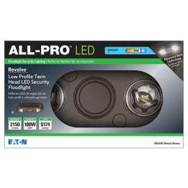 Eaton Lighting All-Pro REVOLVE Series REV250F Flood Light, 120 V, 26.7 W, LED Lamp, 2150 Lumens Lumens, Aluminum Fixture