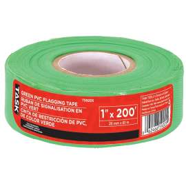 Task T59205 Flagging Tape, 200 ft L, 1 in W, Green, PVC