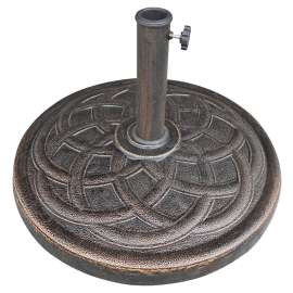 Seasonal Trends 69331 Umbrella Base, 21.65 in Dia, 13.2 in H, Round, Resin/Steel/Plastic, Bronze